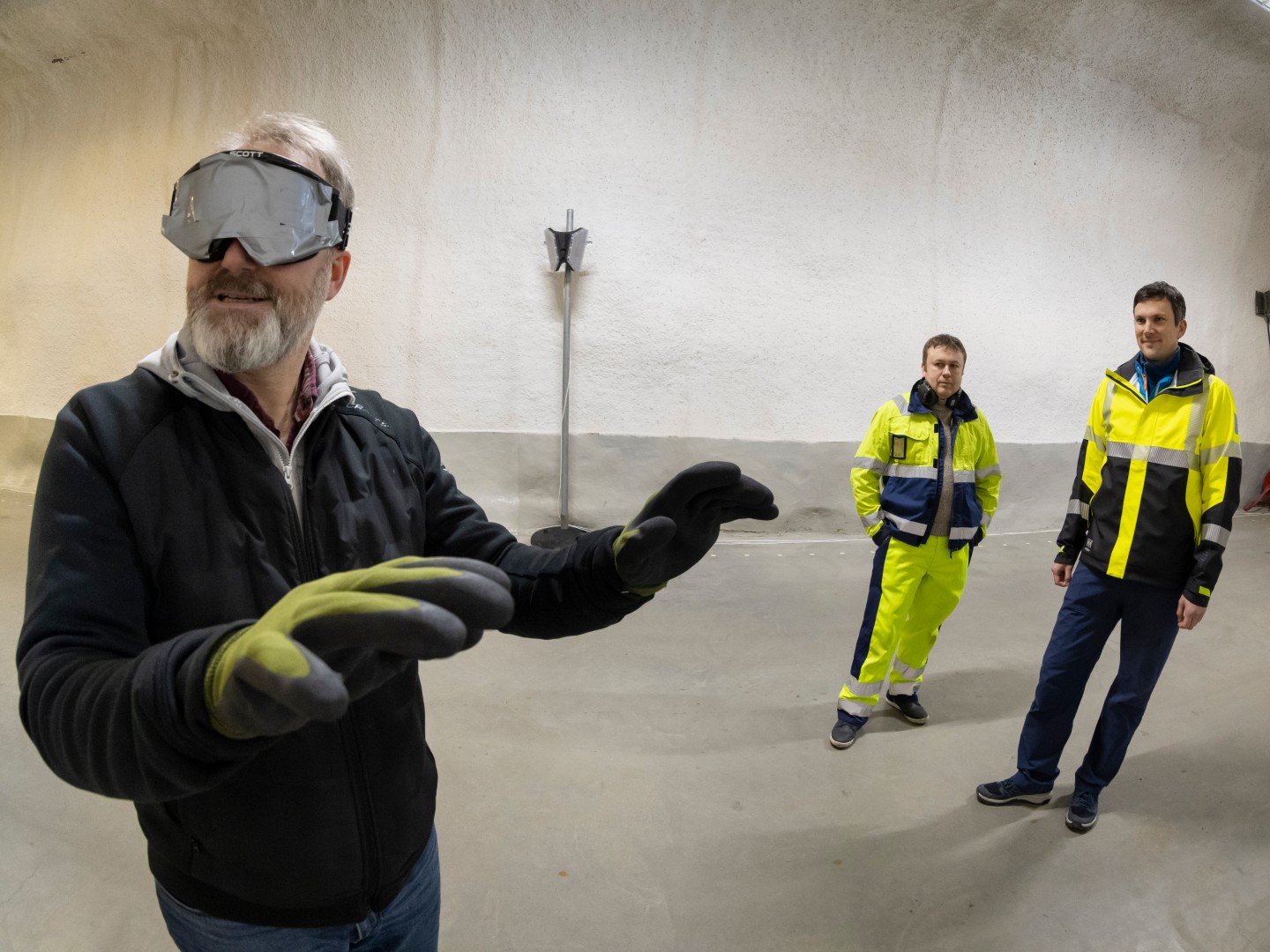 Evacsound-systemet testes av oppfinnerne i en tunnel.