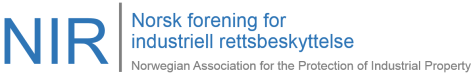 Logo for Norsk forening for industriell rettsbeskyttelse (NIR) i farger mot lys bakgrunn.
