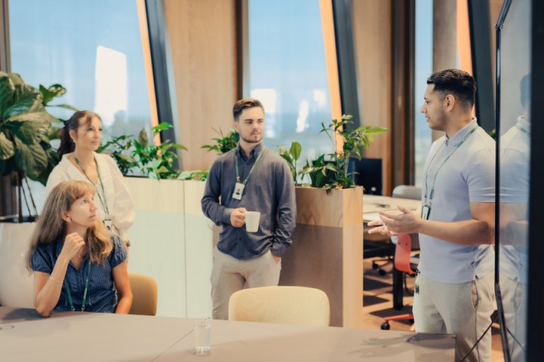 Patentstyrets ansatte har idemyldring i prosjektsonen i Patentstyrets lokaler.